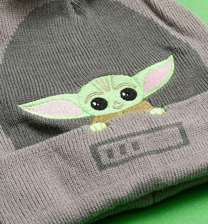 Star Wars Mandalorian Child Knitted Bobble Hat, Grey [Hat]