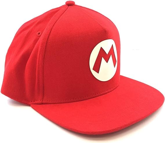 Nintendo Super Mario Badge Mario (Snapback Cap) One Size, Red [Hat]
