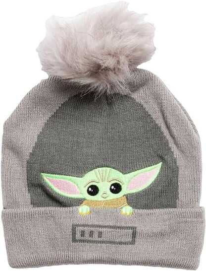 Star Wars Mandalorian Child Knitted Bobble Hat, Grey [Hat]