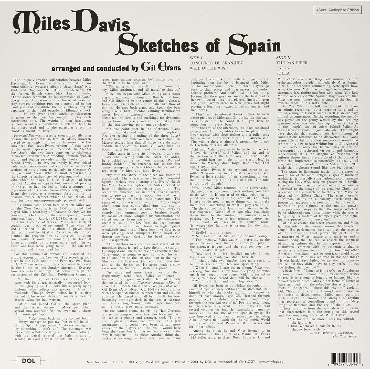 Miles Davis - Sketches Of Spain [Colour Vinyl]