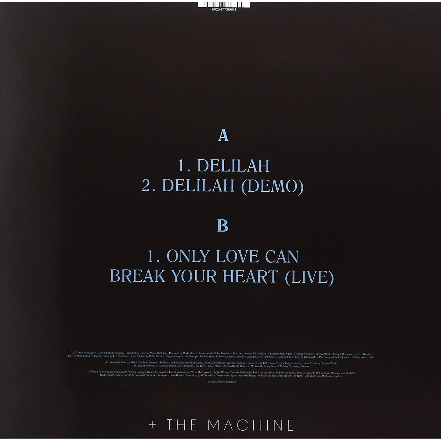 Delilah / Only Love Can Break Your Heart (RSD 2016): - Florence + The Machine [RSD VINYL]