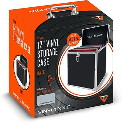 Vinyl Tonic 7" Or 12" Vinyl LP Storage Case, Black [Accessories]