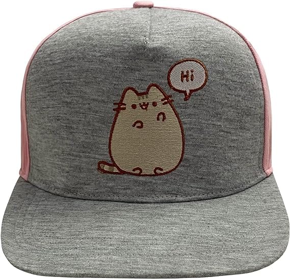 Pusheen Baseball Cap Hi Bye Logo Grey Snapback [Hat]