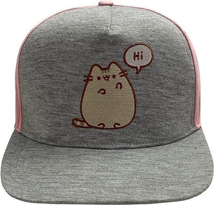 Pusheen Baseball Cap Hi Bye Logo Grey Snapback [Hat]