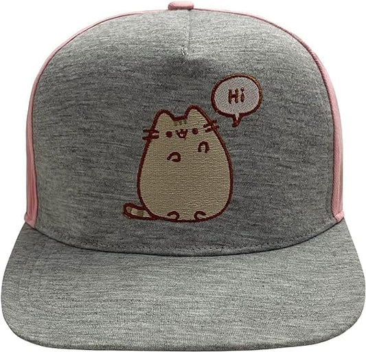 Pusheen Baseball Cap Hi Bye Logo Grey Snapback [Hat]