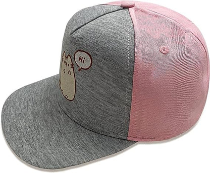 Pusheen Baseball Cap Hi Bye Logo Grey Snapback [Hat]