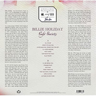 Cafe society - Billie Holiday [Colour Vinyl]