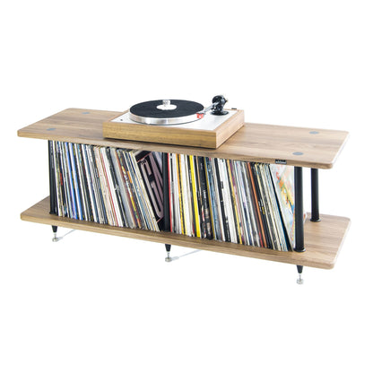 Solidsteel: Solidsteel: VL-2 Turntable Shelf + Vinyl Record Storage - Walnut